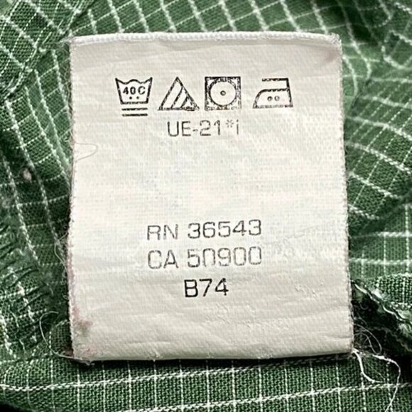 Van Heusen Shirt Men's Large Short Sleeve Classic Fit Button Down Green Grid EUC - Picture 3 of 7